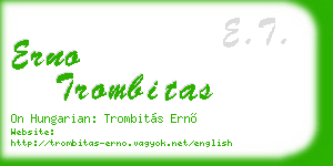 erno trombitas business card