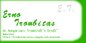 erno trombitas business card